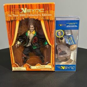 Rare new Lance Bass of NSYNC collector beanie baby and mini marionette doll